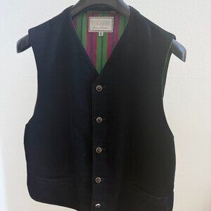 Gianni Versace Versus Black Velvet Vest Satin Back Buckle Belt Size 40/54
